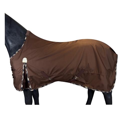 BARN & STABLE 600D Ripstop Lightweight Horse Turnout Sheet No Fill,Water-Resistant & Breathable Horse Blanket for Spring and Mild Weather, with Anti-Rub Fleece Withers - color: Chestnut Brown, size: 78 in