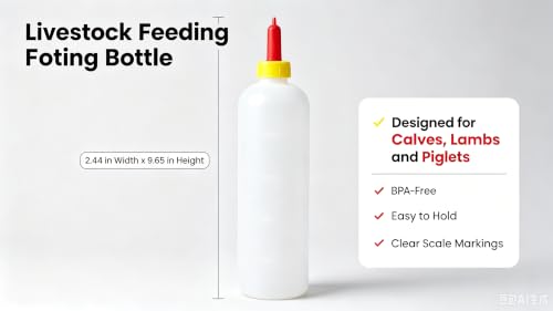 4 Pack 500ml Livestock Feeding Bottles