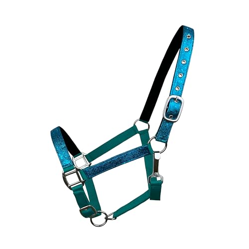 Neoprene Lined Nylon Adjustable Halter w/Glitter Overlay - color: Teal
