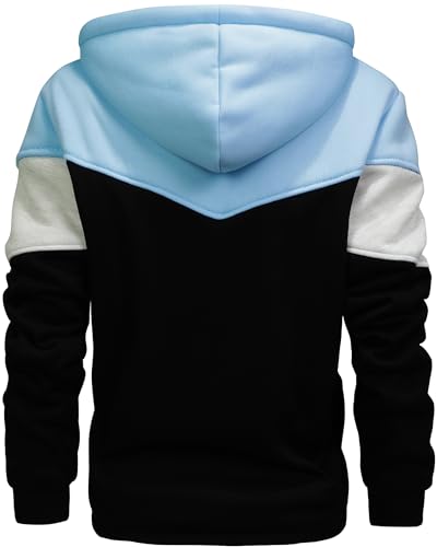 Men's Winter Fleece Thermal Jackets for Men Sherpa Lined Hoodies Warm Thick Jacket Outerwear - color: 995hazeblue Grey Black, size: Medium