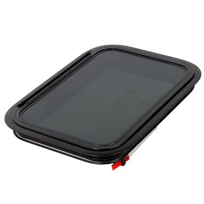 labwork 22W x 15H RV Exit Window with Removable Screen and Mounting Frame | for RV Cargo and Horse Trailer DOT Certified