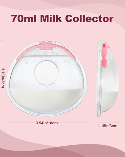 Oiomniv Breast Milk Collector, 2PCS Milk Collectors for Breastfeeding | Reusable Breast Shells, Silicone Breastmilk Collection Nursing Cup BPA Free Milk Saver, with 20 PCS Breastmilk Storage Bags