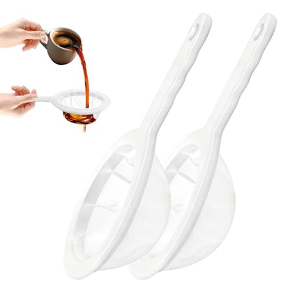Ultra-Fine Nylon Mesh Strainer- Mini Kitchen Colander for Coffee, Milk, Yogurt, Juice - Non-Slip Handle & Hanging Hole (120/200 Mesh) - size: 120&200 Mesh