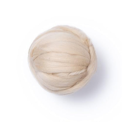 Cream Beige Wool Roving, 8 OZ. Best Wool for Needle Felting, Wet Felting, Handcrafts and Spinning - color: Cream Beige