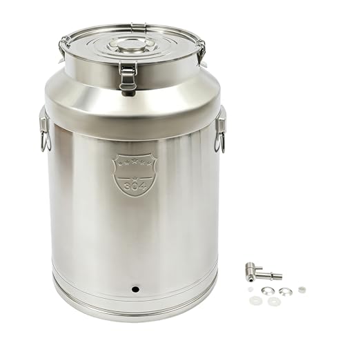 76L/20Gal 304 Stainless Steel Milk Can with Spigot - size: 76L/20Gal,w/Faucet