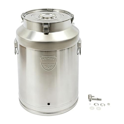 76L/20Gal 304 Stainless Steel Milk Can with Spigot - size: 76L/20Gal,w/Faucet