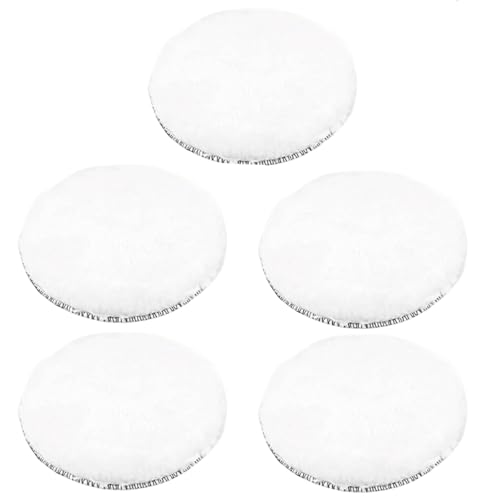 Swagwert 5Pcs 5" Wool Polishing Buffing Pads Hook and Loop Pad Fit Orbital Polisher Buffer - size: 5 pcs