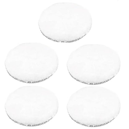 Swagwert 5Pcs 5" Wool Polishing Buffing Pads Hook and Loop Pad Fit Orbital Polisher Buffer - size: 5 pcs