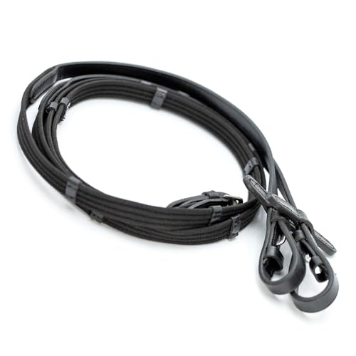 Jeffers Uniquely English Leather Horse Bridle with Reins, Padded Crown, Adjustable Noseband, English Bridle Tack for Hunter, Jumping, Dressage, Riding - size: Cob