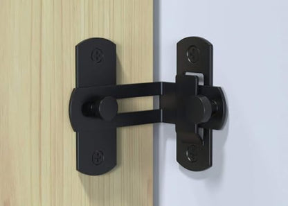 WAYDA Barn Door Lock, 90 Degree Right Stainless Steel Angle Door Latch Buckle for Doors and Windows | Sliding Gate Latches for Doors, Gates, Cabinets, Sheds, Fences Carbon Steel Gate Hardware