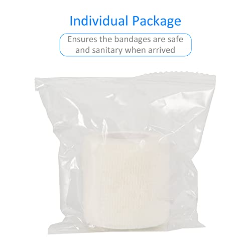 Self Adhesive Bandage Wrap 2 Inch Self Adherent Cohesive Tape Sport - color: White, size: 12Pcs
