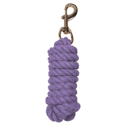 Dura-Tech 8' Cotton Lead Rope | Heavy Braided Design | 5/8" Diameter | Soft, Durable & Comfortable Grip | Brass-Plated Snap | Ideal for Barn, Farm & Shows - color: Lilac