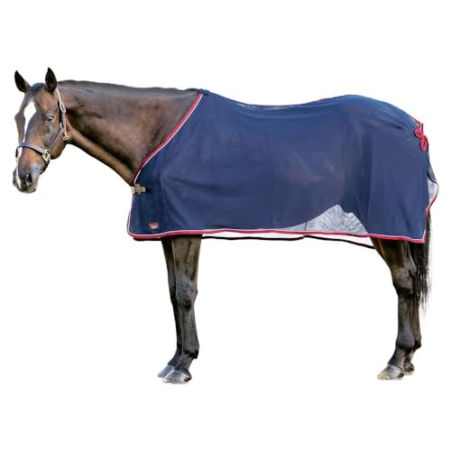 Schneiders Award Horse Scrim Sheet | Lightweight 150D Airflow Mesh | Keeps Horses Cool, Clean & Show-Ready with Elegant Presentation - color: Navy, size: Large