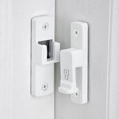 White 90 Degree Barn Door Lock ，Right Angle Door Lock Latch - color: White_90 Degree