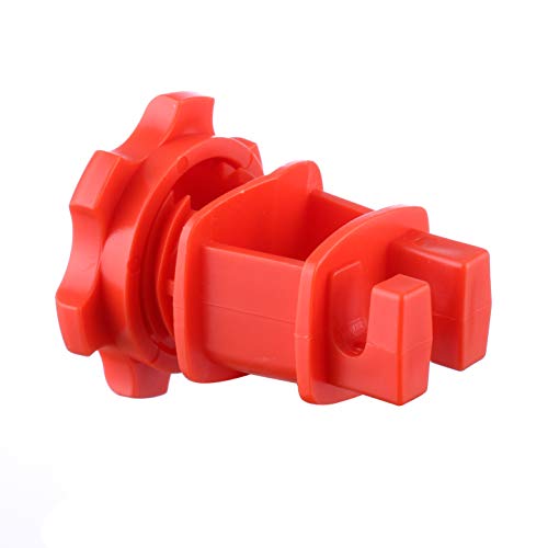 25-Pack Screw-Tight Electric Fence Round Post Insulators, Red - color: Red