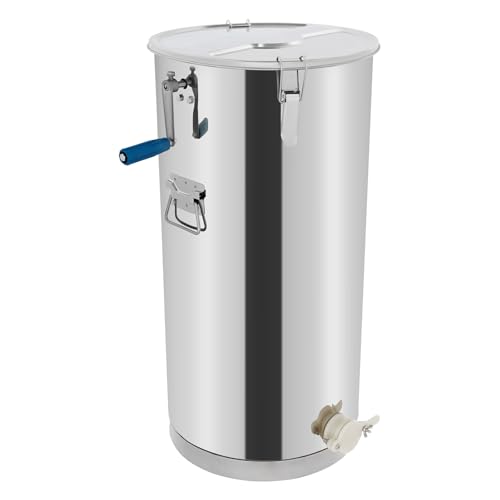 Stainless Steel Manual Honey Extractor 2 Frame, Double Bearing Honey Spinner Beekeeping Extraction Tool Honeycomb Extraction Centrifuge Equipment