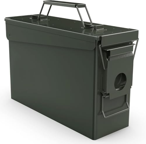 HARDROCK Metal Ammo Can, Ammo Box - color: Blackish green, size: 30cal