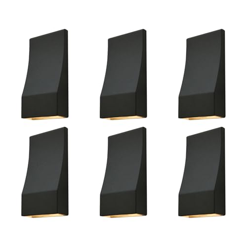 GKOLED Low Voltage Deck Lights, Sleek LED Wedge Post Rail Light, Outdoor Landscape Fence Lighting, 2W 3000K, Die-cast Aluminum Powder Coated Black, UL Listed, 6-Pack - color: Black, size: 3000K