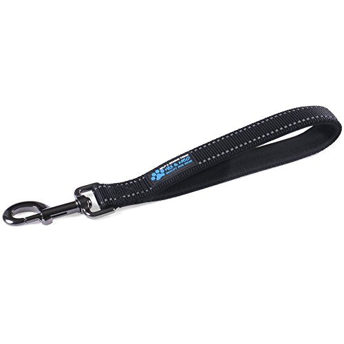 Max and Neo Short Traffic Leash 10" - We Donate One for One a Dog Rescue for Every Leash Sold (Black) - color: BLACK
