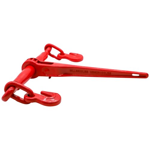 Ratchet Chain Binders 5/16" to 3/8" G70, 4 Pack Heavy Duty Load Binders with Grab Hooks, 5,400 lb Working Load Limit, Forged Steel Chain Binders for Flatbed Truck, Cargo Securement