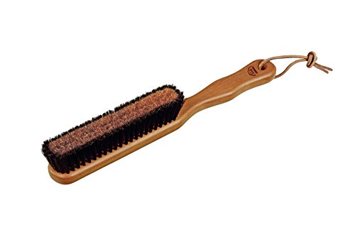 Redecker Natural Pig Bristle/Bronze Wire Clothes Brush with Oiled Pearwood Handle, 10-3/8-Inches