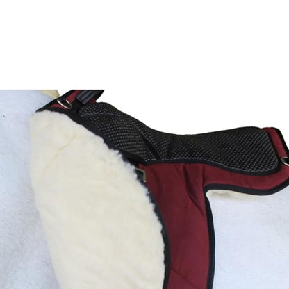 CHALLENGER Horse English Western Trail Fleece Padded Adjustable Bareback Saddle Pad 39TS05 - color: Burgundy
