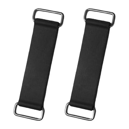 2PCS Rubber Band Straps Battery Box Tie Down Strap Stretchable Battery Tie Fixed Strap Holder Moped Belt with Metal Buckles for ATV Scooter Motorcycle Accessories Parts Black - size: 2PCS
