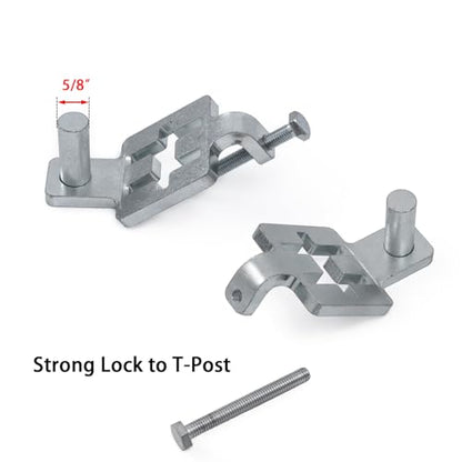 2Pack T-Post Gate Hinge Kit,1-3/8"Chain Link Fence Gate Post Hinge Pins for Farm,Garden,Backyard Gate