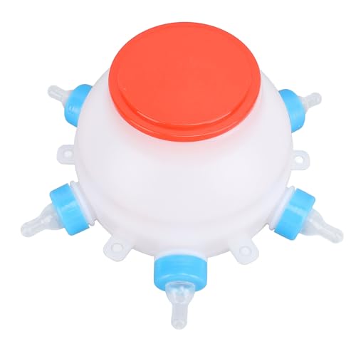 AUNMAS Lamb Feeding Bucket, Piglet Feeding Bottle with 6 Nipples, Livestock Milk Jug for Farm Animal Goat Lambs Dog