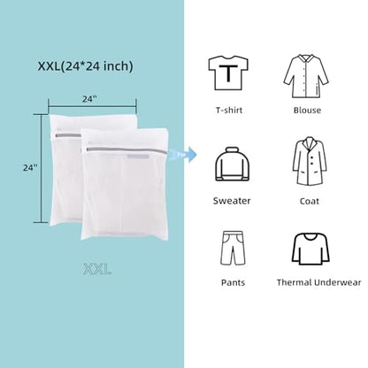 GOGOODA Mesh Laundry Bags for Delicates Durable Protective Wash Bags - size: 3XXL