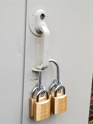 Gate Keeper GM P6006 Multi User Shared Access Locking System | 2, 3, or 4 Padlock Capacity Hasp for Gates and Doors, Weather Resistant Zinc Plated Carbon Steel, Industrial Grade Security