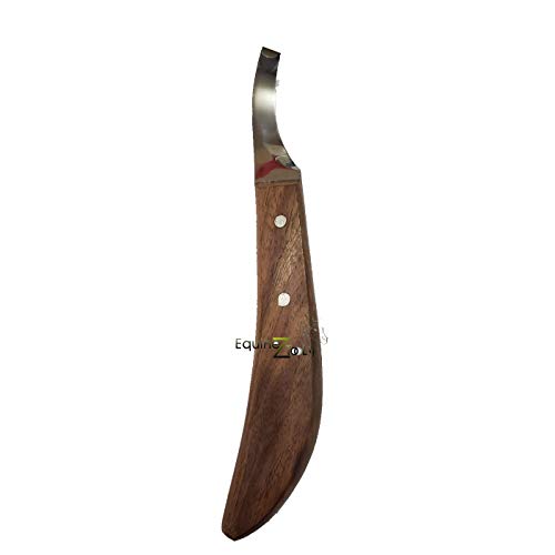Farrier Hoof Knife – Left Handed | Razor Sharp Stainless Steel Farrier Knife with Wooden Handle for Hoof Trimming, Cutting & Cleaning – Professional Farrier & Horse Hoof Care Tool (left)