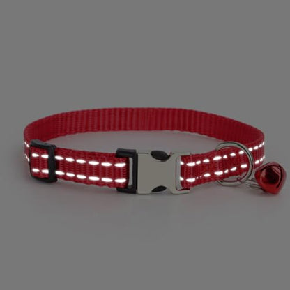 Red XS Dog Collar with Bell Puppy Collars with Bells Cat Small Bell Collar - color: Red