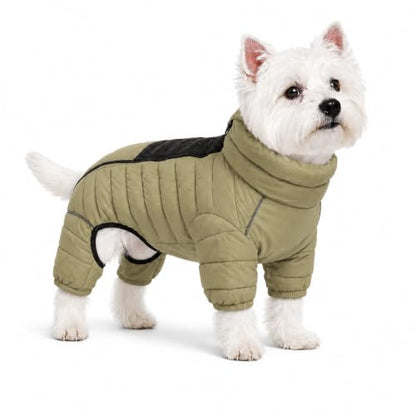 LoveLongLong Dog Coat - Warm & Waterproof Reflective Dog Jacket, Zippered & Adjustable, Olive Green, S, M, L - color: Olivegreen, size: M (11.5inch Back)
