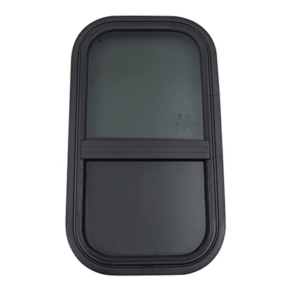 Vertical Sliding Black RV Window for Teardrop, Cargo, Horse Trailer, Marine Camper Window Replacement,12" Wide x 22" Tall (12"x22") - size: 12"x22"
