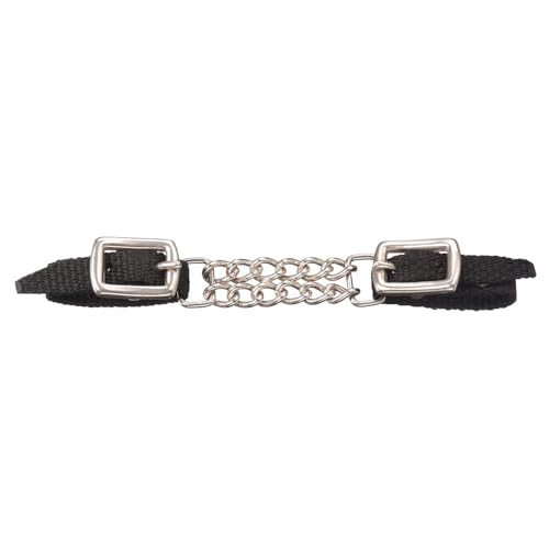 Tough 1 Mini Nylon Curb Strap with Dbl Chain - color: Black