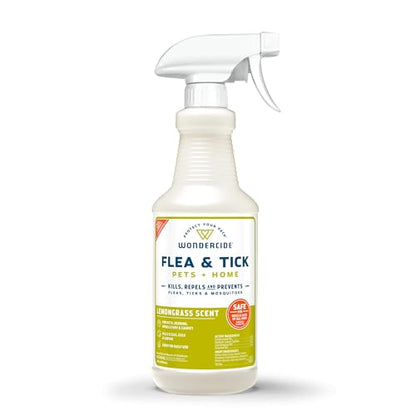 Wondercide - Flea, Tick & Mosquito Spray for Pets and Home with Natural Essential Oils - Killer, Control, Prevention, Treatment - Lemongrass 16 oz - color: Lemongrass, size: 16 OZ