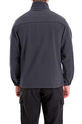 TRAILSIDE SUPPLY CO. Men's Softshell Jacket Fleece Lined Windbreaker,Lightweight Water Resistant Winter Coat - color: Dark Grey (022), size: Medium