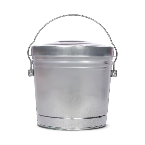 6 Gal Galvanized Steel with Locking Lid Can for Outdoor Storage | galvanized canister with lock top for bulk food storage birdseed chicken feed emergency supplies camping gear hardware