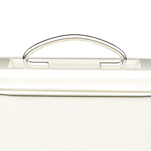 KitchenCraft Living Nostalgia Pet Food Storage Tin with Metal Scoop, Dog Food Bin, Dry Animal Feed Biscuit Metal Container for Bird, Cat, Rabbit, Guinea Pigs, Antique Cream