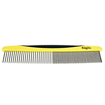 Metal Dog Comb for Matted Hair & Detangler Combs Set - Remove Tangles & Matted Fur - Easy Safe Cat & Dog Combs for Grooming Doodles