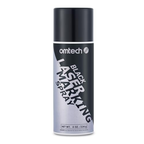 OMTech Laser Marking Spray, 1pcs 8oz, Black Marking for CO2 Laser on Metal - color: 8 OZ -- Black, size: 1 Pcs