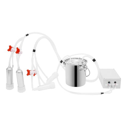 Cow Milking Machine, 2in1 Electric Automatic Cow Milker with Adjustable Vacuum Pump, 3L Milk Container, 2 Teat Cups, Goat Vacuum Pulsation Milker (3 L) - size: 3 L