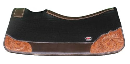 Horse 32"x30" Western Contoured Wool Felt Therapeutic Saddle Pad 39252 - color: Black
