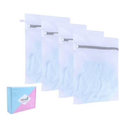 Mesh Laundry Bags, Mesh Wash Bags, Durable Mesh Structure with Strong Zipper, Suitable for Underwear, Delicate Clothes, Pants, Shoes, Socks Washing (Small Fine Mesh, Small 12 * 16inch*4pcs) - size: Small 12*16in*4pcs