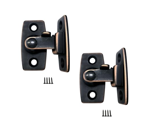 QCAA Heavy Forged Solid Brass Door Latch, 90 Degree Right Angle Door Latch Buckle for Doors & Windows, Small, 1.75", Aged Classic Bronze, 2 Pack, Made in Taiwan - color: Aged Classic Bronze-1.75", size: 2 Pack