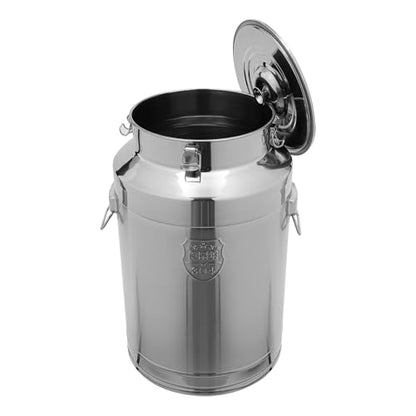 76L Stainless Steel Milk Can, Heavy Duty Food Storage & Transport Container for Dairy, Wine, Grains, Ideal for Home, Farm & Commercial Use, Without the Faucet - size: 76