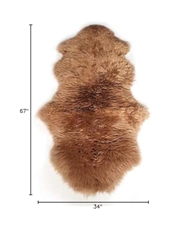 WL&ALLEN Large Sheepskin Rug Genuine Thick and Lush 3 Inch Pile，Luxury Australian Pelts |Large Sheepskin Wool Area Rugs (Single & a Half Pelt 2'6" x 5‘，Light Brown)… - color: Light Brown, size: 2'10" x 5'7" (Sheep Pelt)