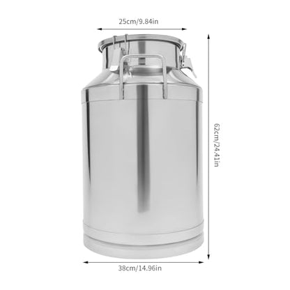 Stainless Steel Milk Can Wine Pail Bucket Milk Can Tote Jug Sealed (60L) - size: 60L