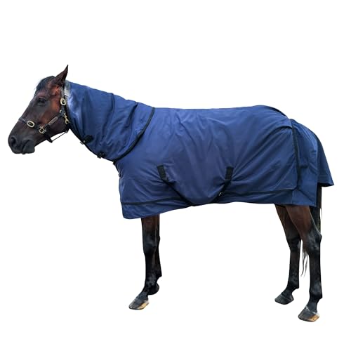 Horse Turnout Blanket, Waterproof Medium Weight Winter Blanket for Horses - color: NavyBlue, size: US 72IN(EU 135cm)